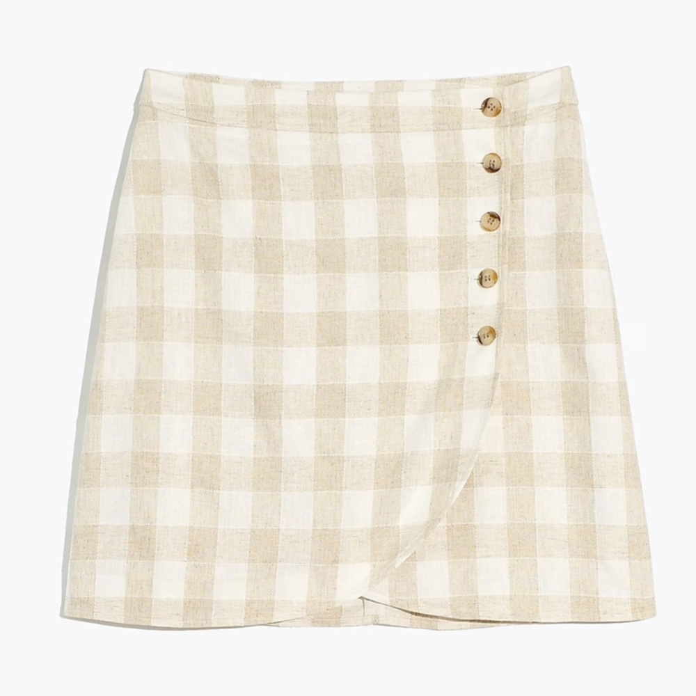 NWT - Madewell Linen-Blend Tulip-Hem Mini Skirt: Undyed Edition - Size 0